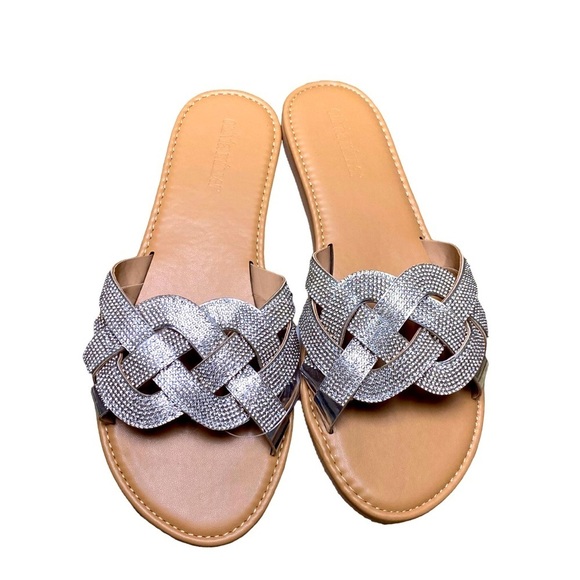 NWT Olivia Miller Rhinestone Sandals - Picture 1 of 6